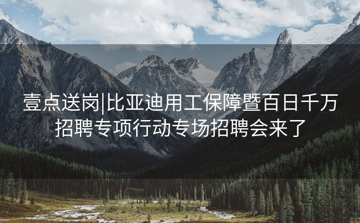 壹点送岗|比亚迪用工保障暨百日千万招聘专项行动专场招聘会来了 壹点送岗|比亚迪用工保障暨百日千万招聘专项行动专场招聘会来了