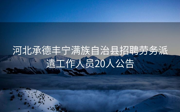 河北承德丰宁满族自治县招聘劳务派遣工作人员20人公告