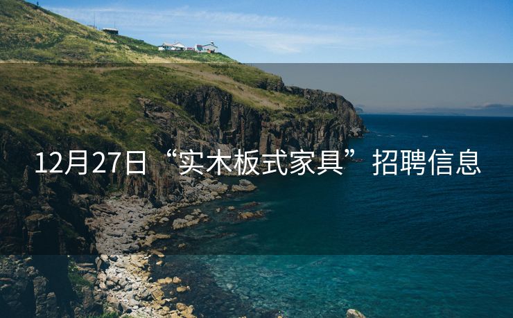 12月27日“实木板式家具”招聘信息 12月27日“实木板式家具”招聘信息